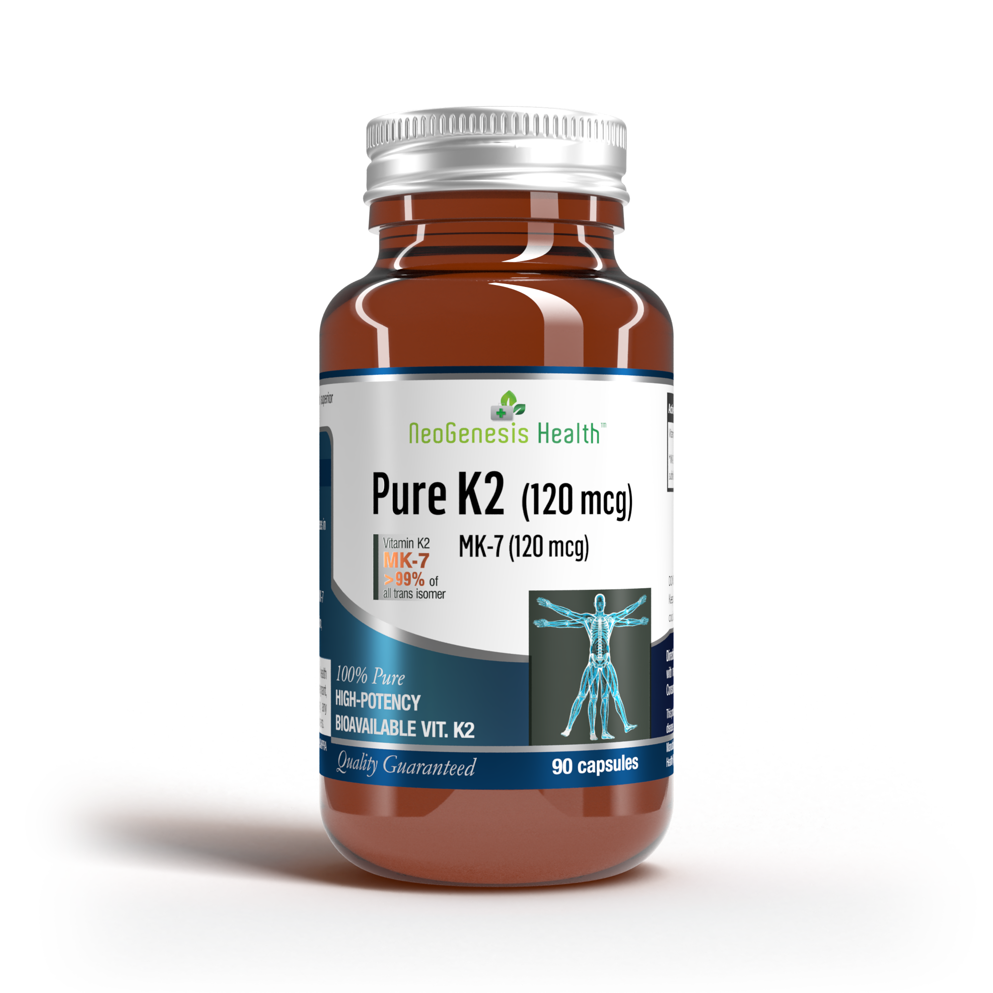 Pure K2 90's 120mcg| Vitamin K2 Mk-7 form| K2Vital®